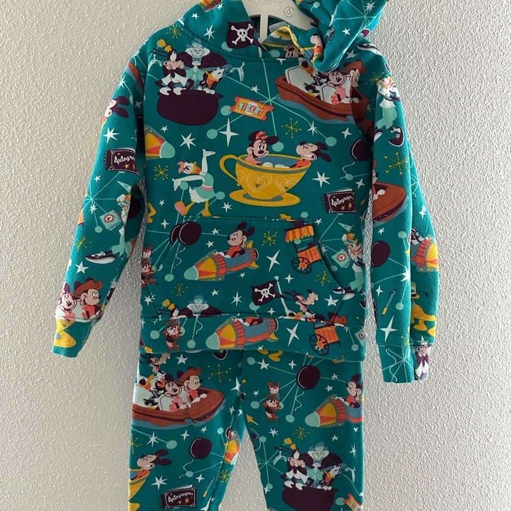 Disney Kids Teal Mickey & Friends Hooded Set